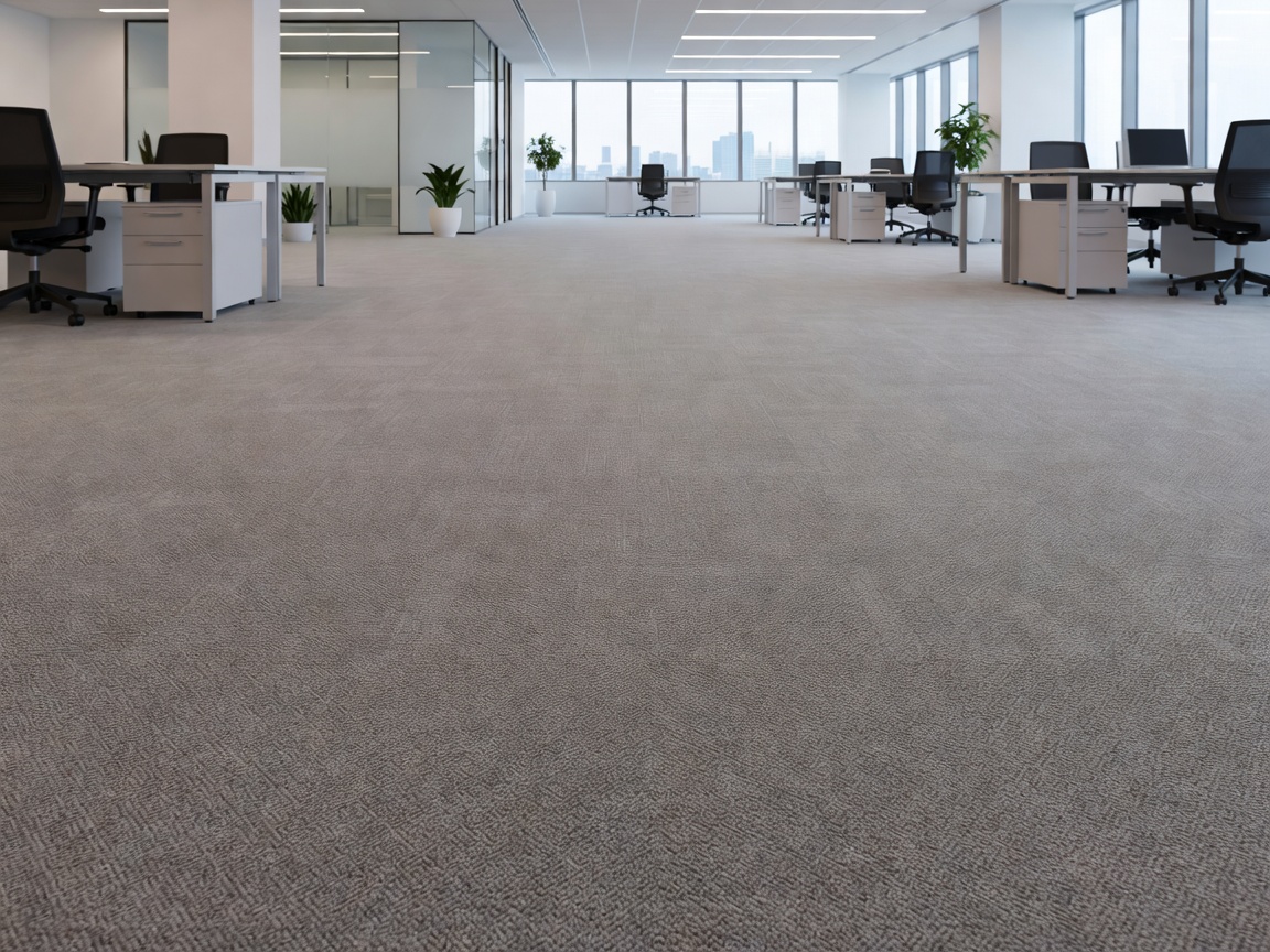 Clean commercial carpeting in a large office space
